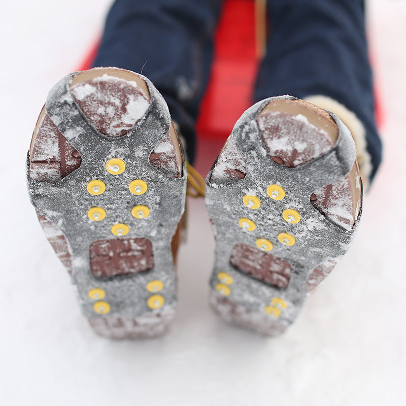 Outdoor 10-Tooth Crampons Simple Ten-Nail Shoe Cover Urban Snow Mud Road Anti-Slip Shoe Cover Ice Surface Anti-Fall Ten-Tooth Ice Grip