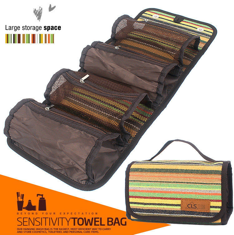 Travel Bag, Portable Camping Toiletry Bag, Travel Cosmetic Bag, Ethnic Style Organizing Bag, Storage Hanging Pocket Handbag