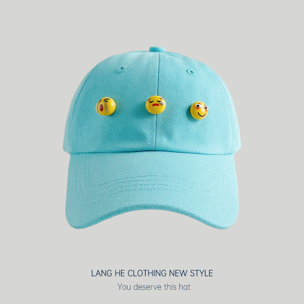 Emoticon package parent-child baseball cap for women funny peaked cap for women showing face small summer sun protection hat trend