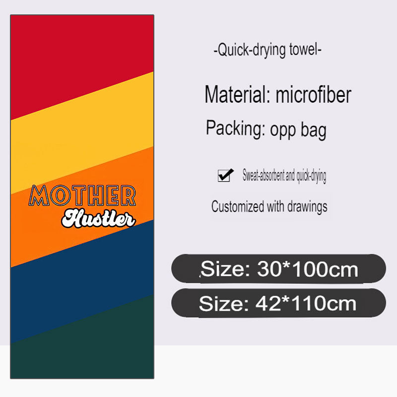 Marathon running event sports towel custom absorbent microfiber sports towel with full printed pattern logo