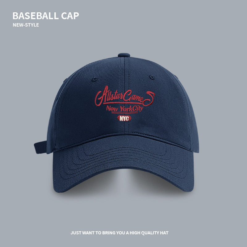 Retro Letter Embroidered Baseball Cap For Women In Spring And Summer Student Sports And Leisure All-Match Small Peaked Cap With Face