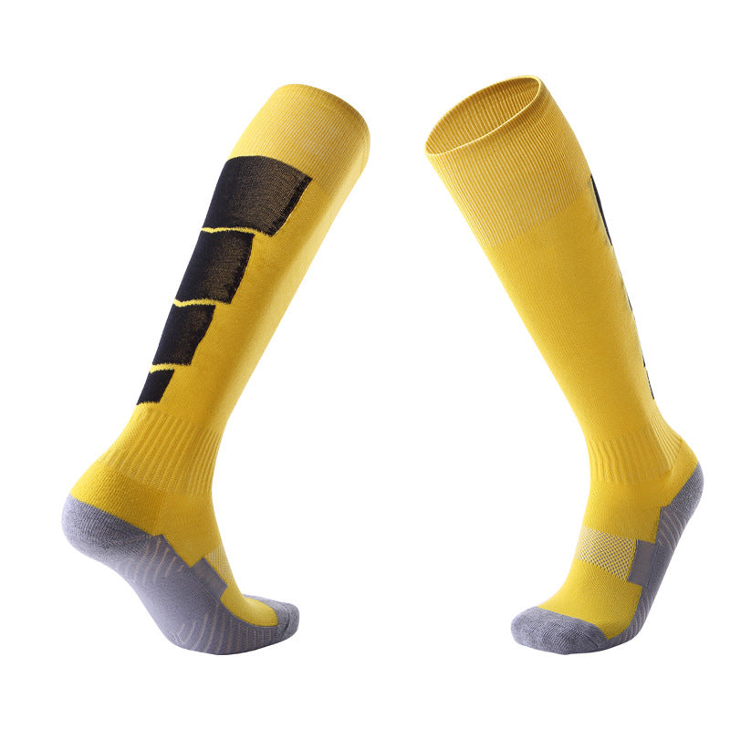 Non-Slip Adult Football Socks Men's Thickened Over-The-Knee Stockings Sweat-Absorbent And Wear-Resistant Sports Terry Socks