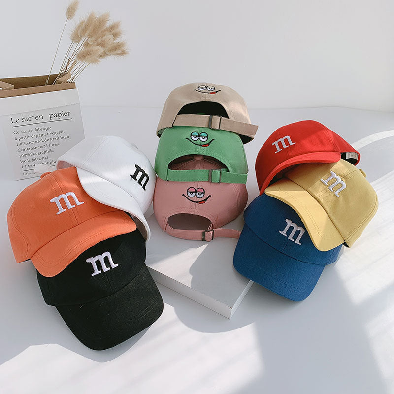 Letter embroidery children's baseball cap spring and summer girls baby summer hat handsome baby boy cute peaked cap