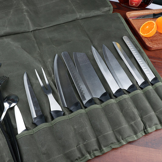 Slicing Knife Bag Canvas Chef Knife Bag Portable Picnic Bag