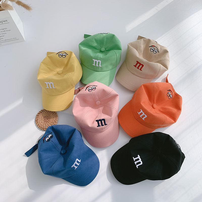 Letter embroidery children's baseball cap spring and summer girls baby summer hat handsome baby boy cute peaked cap