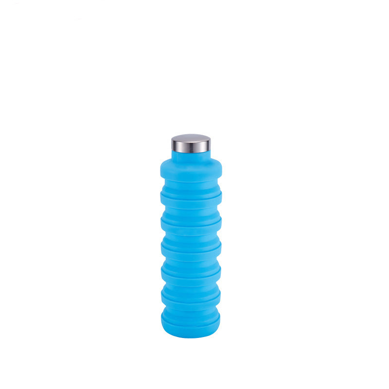 Portable Food Grade Silicone Folding Cup 500ml Creative Sports Water Bottle Outdoor Telescopic Decompression Water Cup