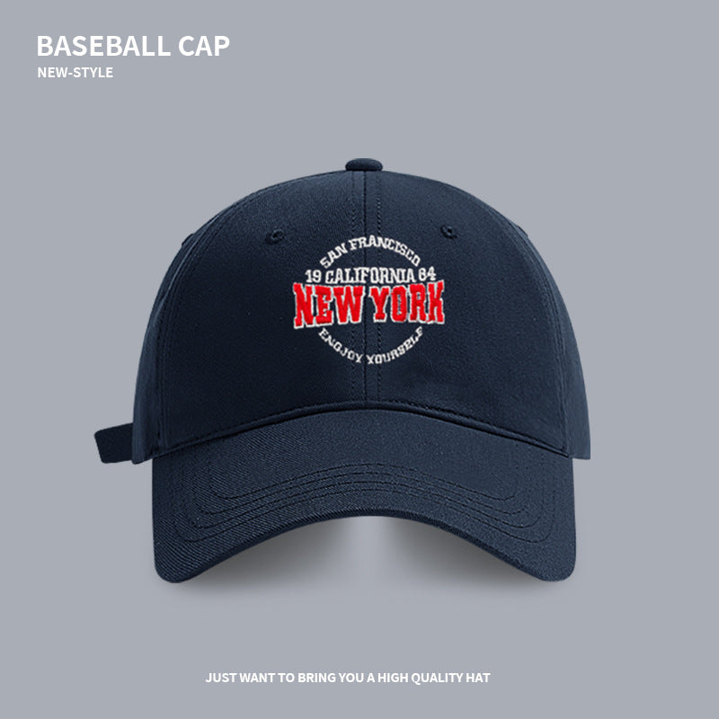 High-quality letter baseball cap for women in spring and summer, of trendy brand wide brim, versatile, big head and face, small peaked cap