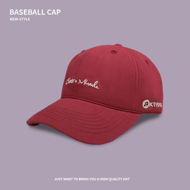 Retro Letter Embroidered Baseball Cap For Women In Spring And Summer Student Sports And Leisure All-Match Small Peaked Cap With Face