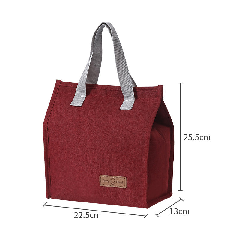 Portable Insulated Bag Hand-Carried Thickened Lunch Bag Cationic Student Lunch Box Bag Large Capacity Work Lunch Bag