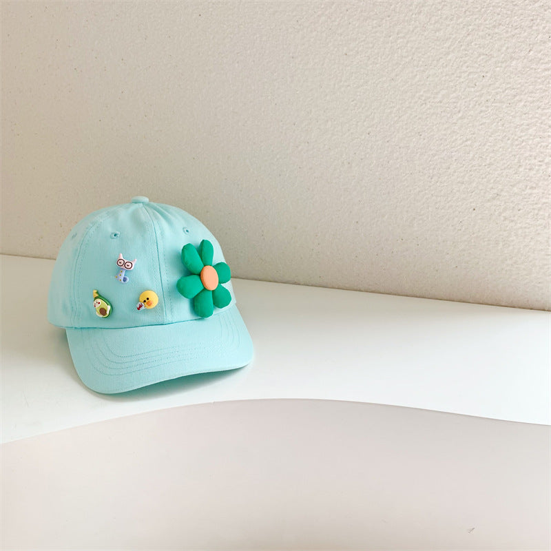 Cartoon Sunflower Children's Baseball Cap Summer Cotton Girls Duck Hat Cute Casual Versatile Sun Hat