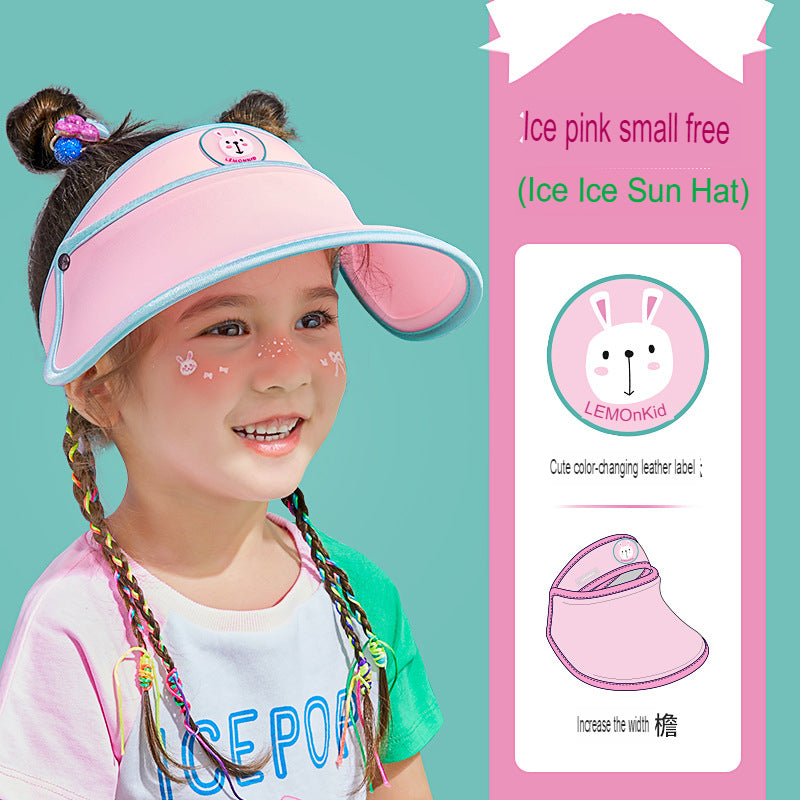 children's travel sun hat sun hat summer empty top hat children's anti-UV beach sun hat