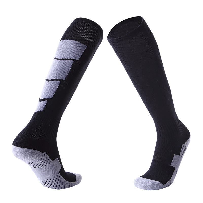 Non-Slip Adult Football Socks Men's Thickened Over-The-Knee Stockings Sweat-Absorbent And Wear-Resistant Sports Terry Socks