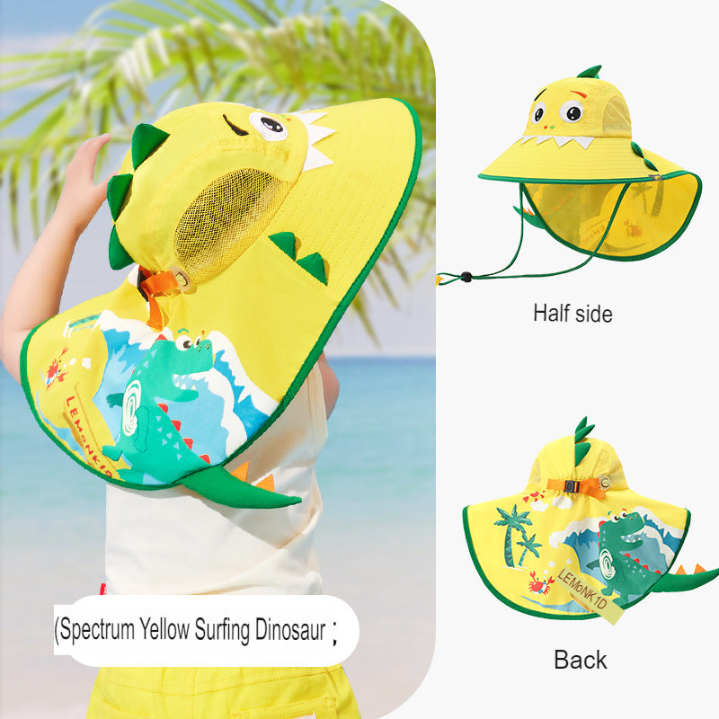 Sun hat children's sun hat large brim boy summer hat fisherman hat children outdoor sun hat