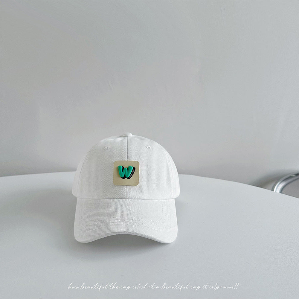 Trendy style~Spring and summer letter three-dimensional W square logo men's and women's baseball caps sunshade caps  sun protection hats