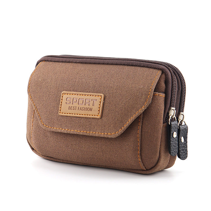 Mobile Phone Waist Bag Men's Belt Mobile Phone Case Belt Waist Bag Multi-Functional Canvas Mobile Phone Bag Hanging Bag