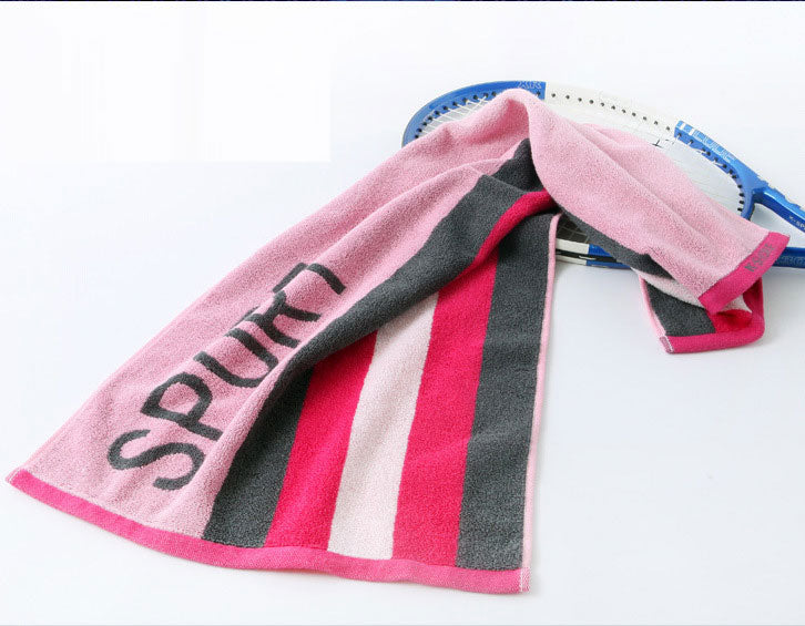 Pure Cotton Fashion Sports Towel 95*40 Cotton Extra Thick Striped Towel 147g