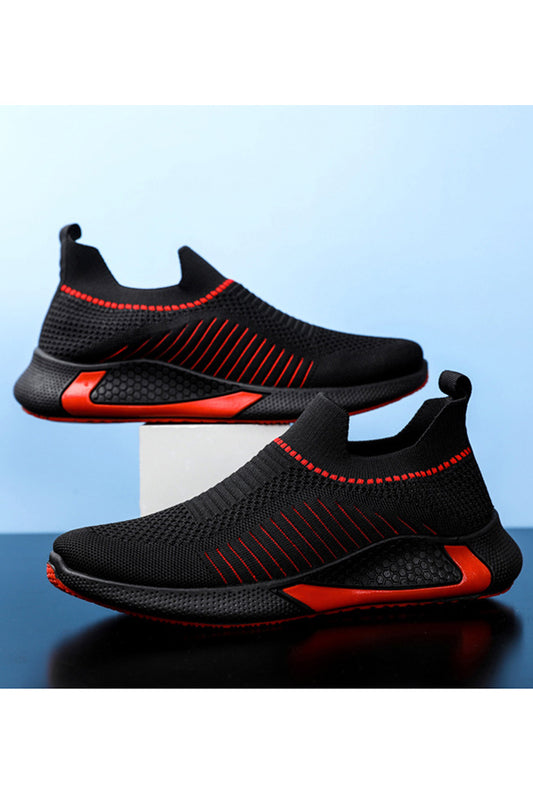 Men Relaxed Fit Thin & Breathable Mesh Soft Rubber Soled Alluring Solid Colored Round Head Sneaker Shoes