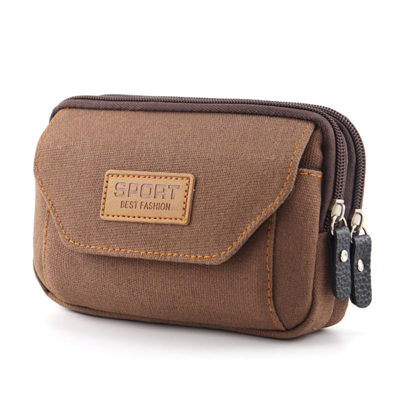 Mobile Phone Waist Bag Men's Belt Mobile Phone Case Belt Waist Bag Multi-Functional Canvas Mobile Phone Bag Hanging Bag