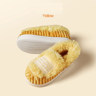 Cotton slippers for women winter home indoor home warm non-slip thick-soled confinement couple hair slippers autumn and winter shoes