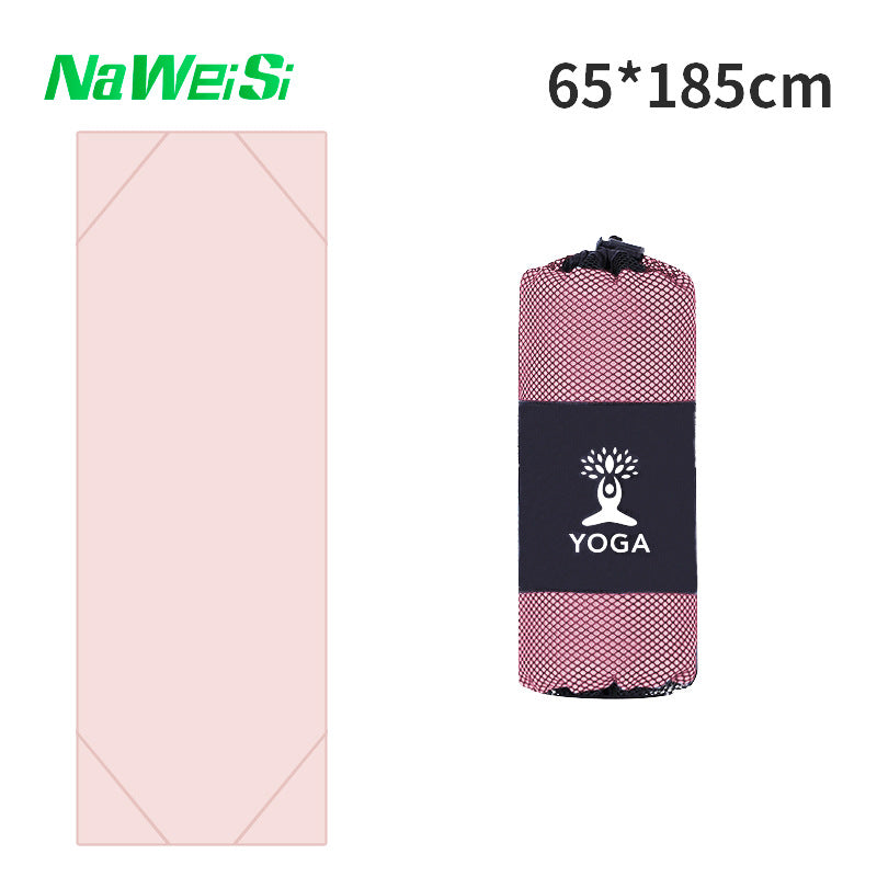 Yoga mat towel double-sided velvet yoga fitness isolation mat non-slip printed folding portable sports mat towel