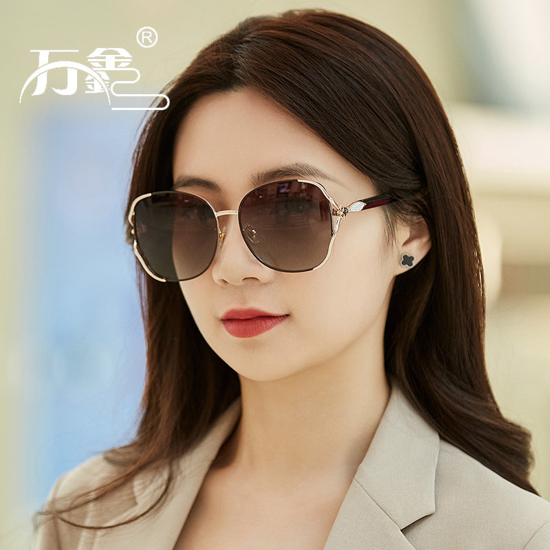 Women's Sunglasses 2024 New Fashion Personality Large Frame Polarized Sunglasses Internet Celebrity Street Photography Sun Visor