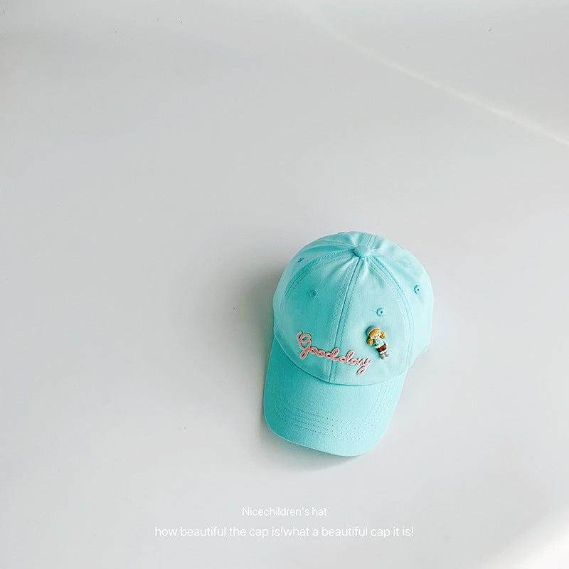 Summer children's soft top baseball cap candy color boys and girls small fresh and cute cartoon baby sun protection hat