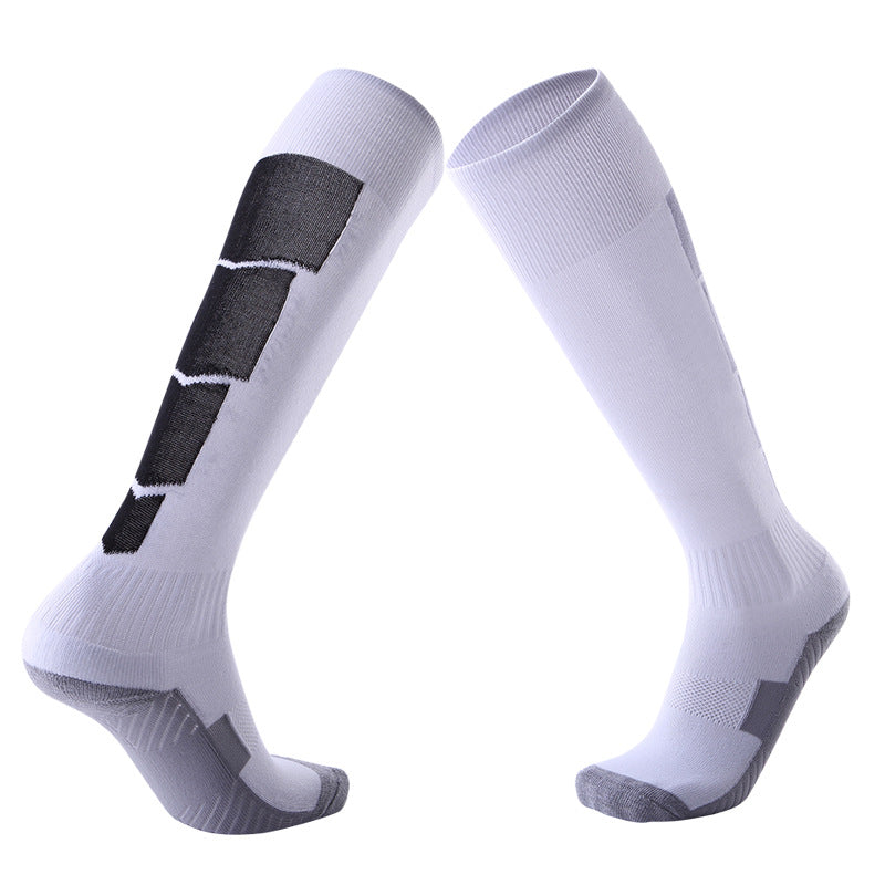 Non-Slip Adult Football Socks Men's Thickened Over-The-Knee Stockings Sweat-Absorbent And Wear-Resistant Sports Terry Socks