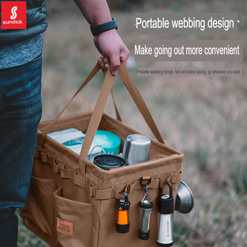 Mountain customer outdoor folding storage open box camping storage tool bag handbag home shopping bag firewood bag