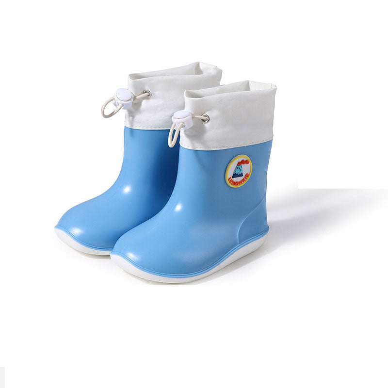 Rain Boots Cute Cartoon Cuff Soft Sole Wear-Resistant Children's Outdoor Rain Boots Boys and Girls Water Shoes