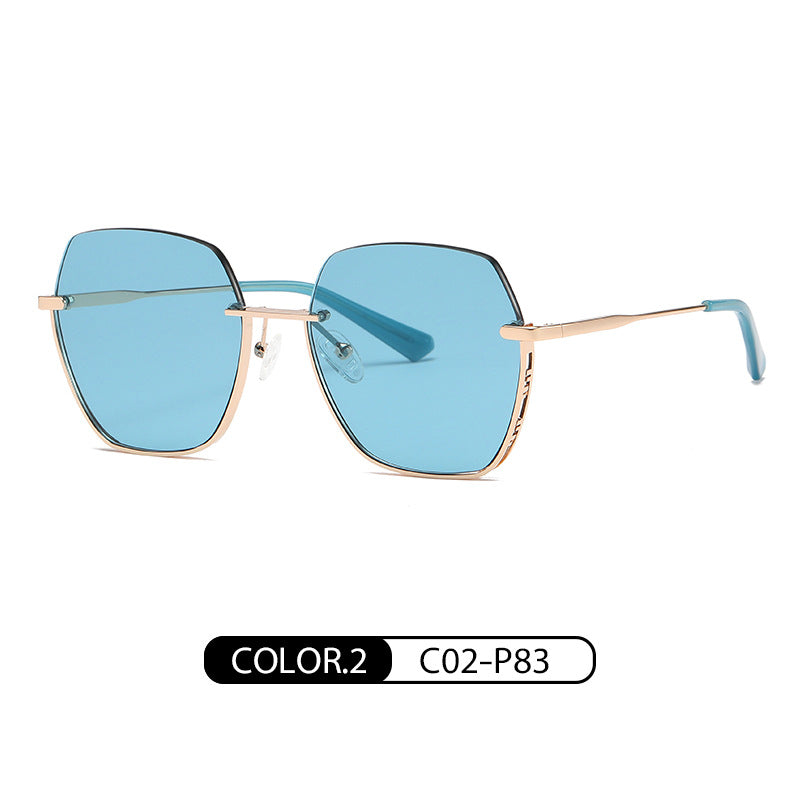 New metal nylon sunglasses JS8563 fashionable and high-end large-frame sunglasses with sun protection and UV protection