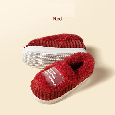 Cotton slippers for women winter home indoor home warm non-slip thick-soled confinement couple hair slippers autumn and winter shoes