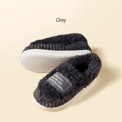 Cotton slippers for women winter home indoor home warm non-slip thick-soled confinement couple hair slippers autumn and winter shoes