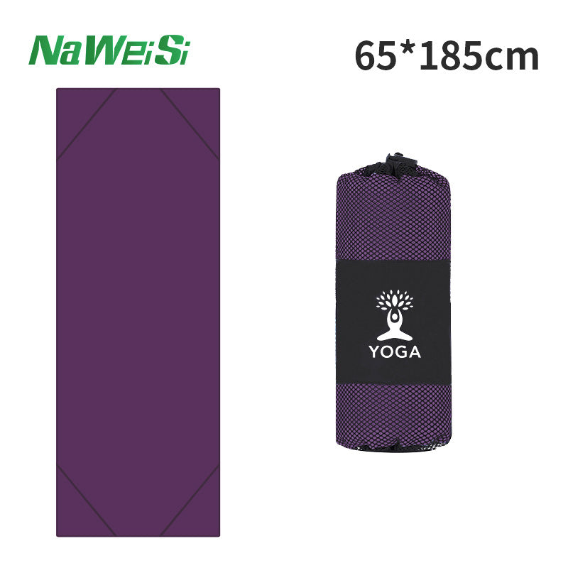 Yoga mat towel double-sided velvet yoga fitness isolation mat non-slip printed folding portable sports mat towel