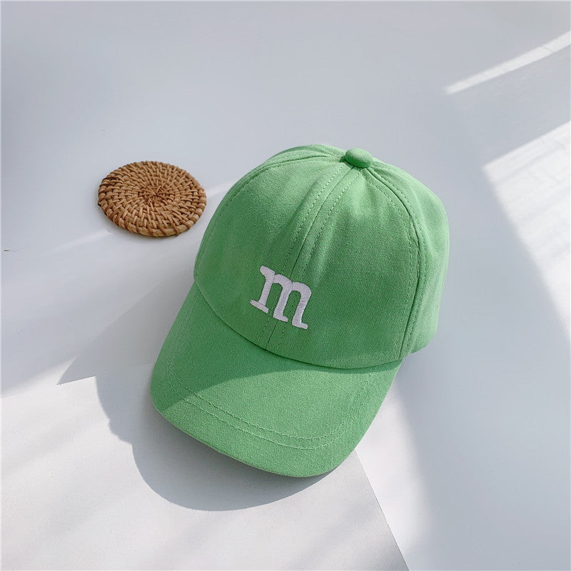 Letter embroidery children's baseball cap spring and summer girls baby summer hat handsome baby boy cute peaked cap