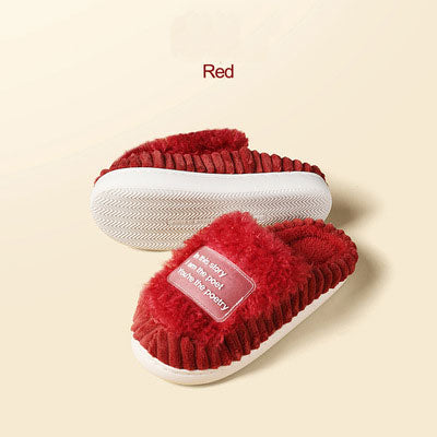 Cotton slippers for women winter home indoor home warm non-slip thick-soled confinement couple hair slippers autumn and winter shoes