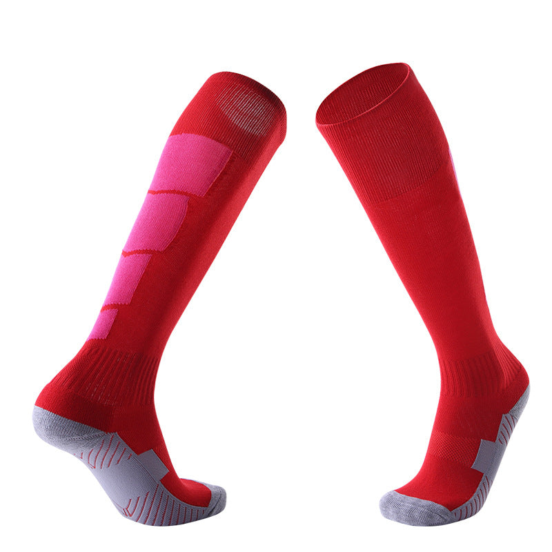 Non-Slip Adult Football Socks Men's Thickened Over-The-Knee Stockings Sweat-Absorbent And Wear-Resistant Sports Terry Socks