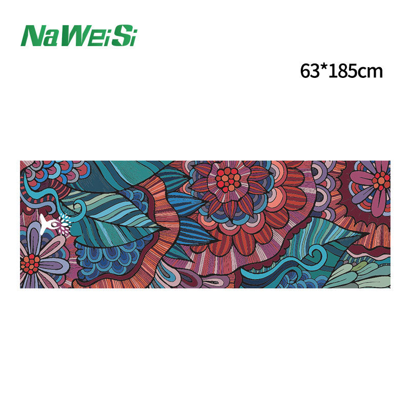 Yoga mat towel double-sided velvet yoga fitness isolation mat non-slip printed folding portable sports mat towel