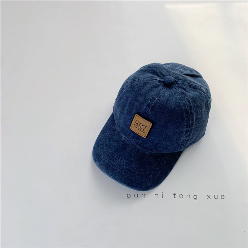 Style Children's Baseball Hat Spring and Autumn New Distressed Washed Boys and Girls Peaked Caps