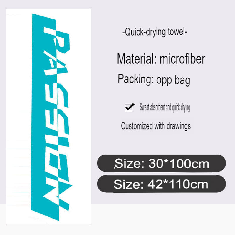 Marathon running event sports towel custom absorbent microfiber sports towel with full printed pattern logo