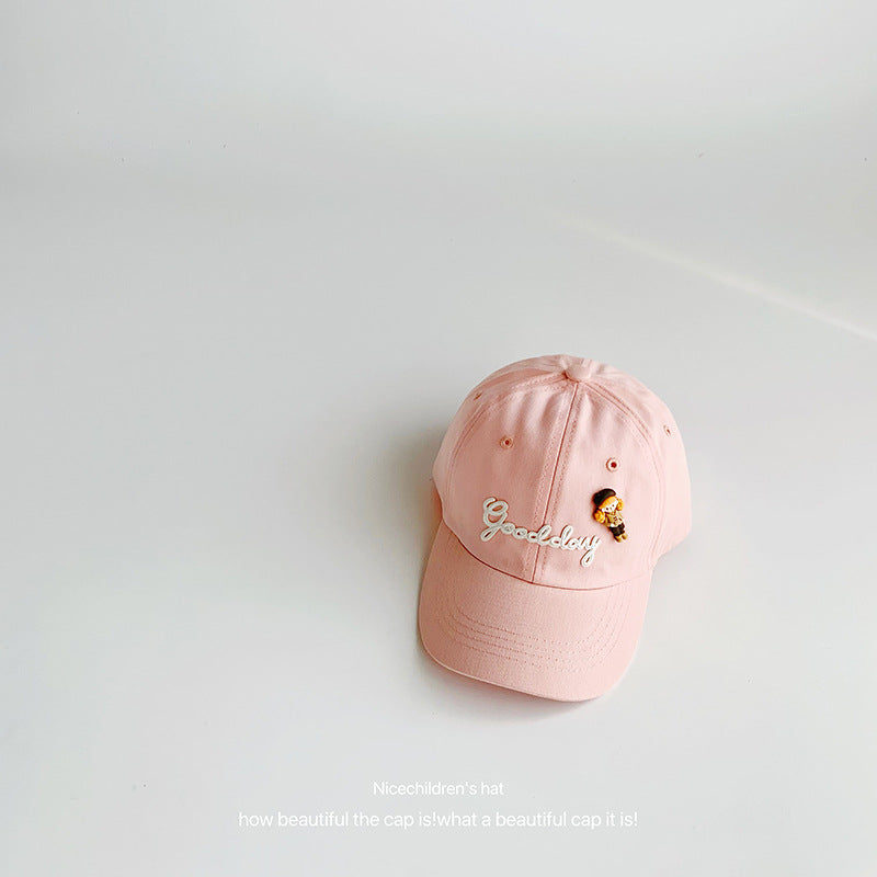 Summer children's soft top baseball cap candy color boys and girls small fresh and cute cartoon baby sun protection hat