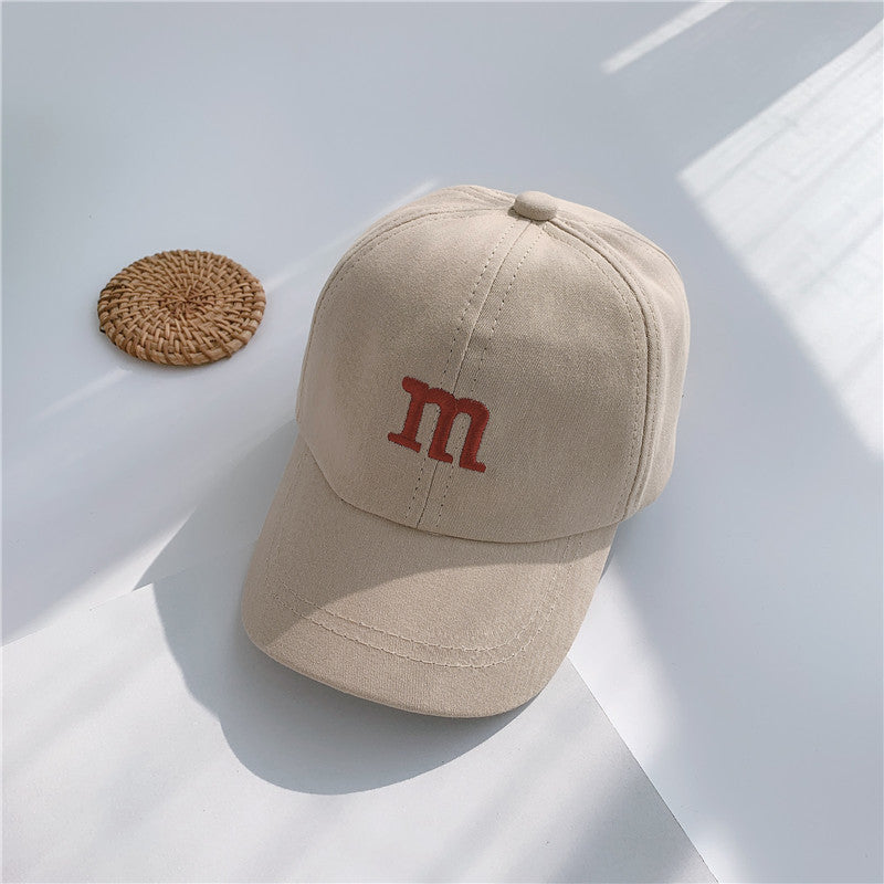 Letter embroidery children's baseball cap spring and summer girls baby summer hat handsome baby boy cute peaked cap