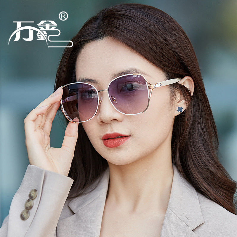 Women's Sunglasses 2024 New Fashion Personality Large Frame Polarized Sunglasses Internet Celebrity Street Photography Sun Visor