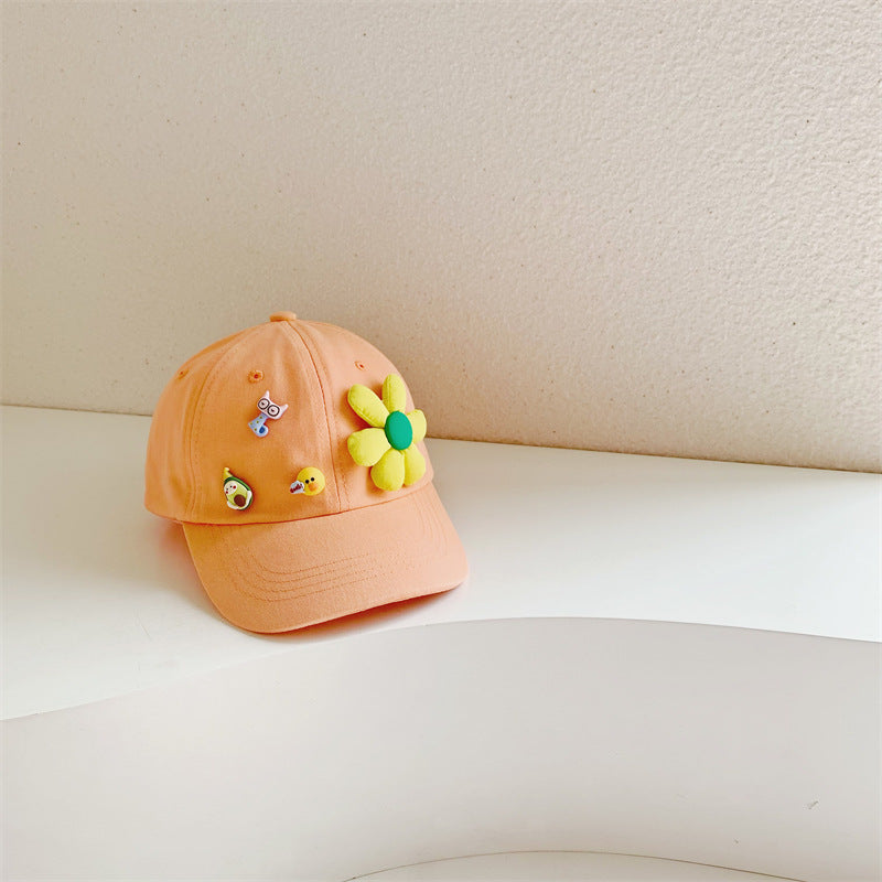 Cartoon Sunflower Children's Baseball Cap Summer Cotton Girls Duck Hat Cute Casual Versatile Sun Hat