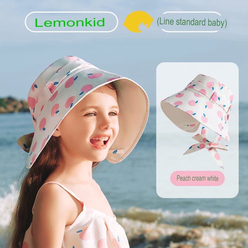 children's sun protection hat summer anti-UV beach baby sun hat boys and girls fisherman hat