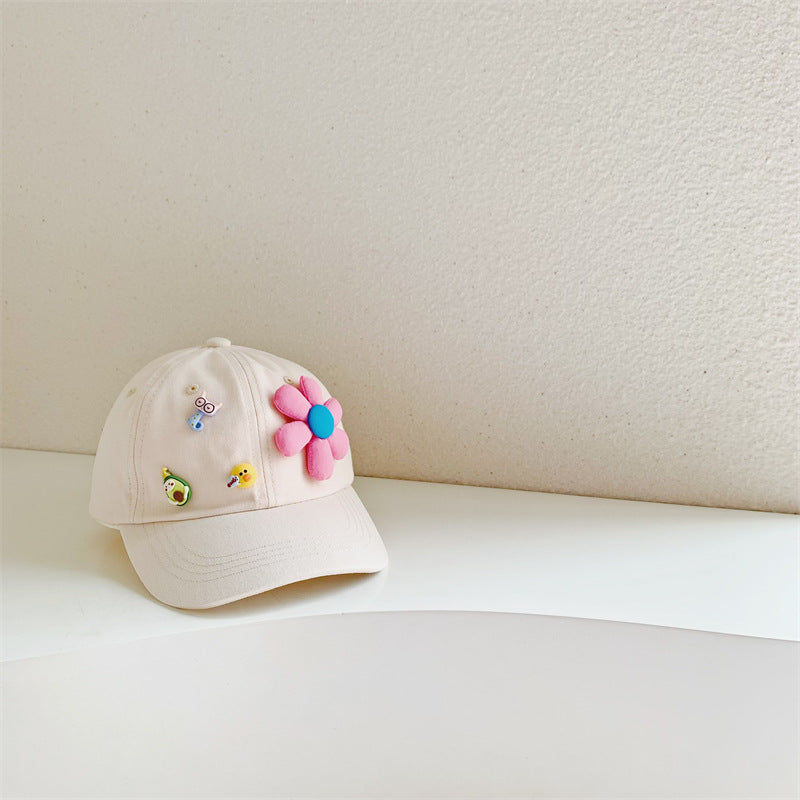 Cartoon Sunflower Children's Baseball Cap Summer Cotton Girls Duck Hat Cute Casual Versatile Sun Hat