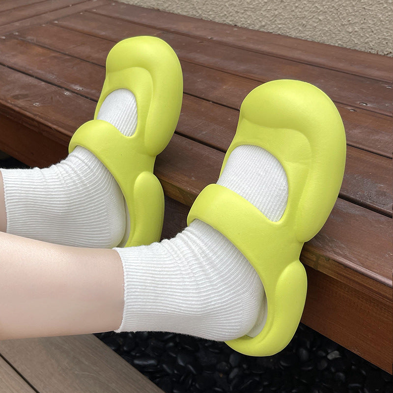 Summer women's toe-toe slippers, ins trendy for girls, outdoor beach slippers, non-slip EVA slippers that feel like shit.