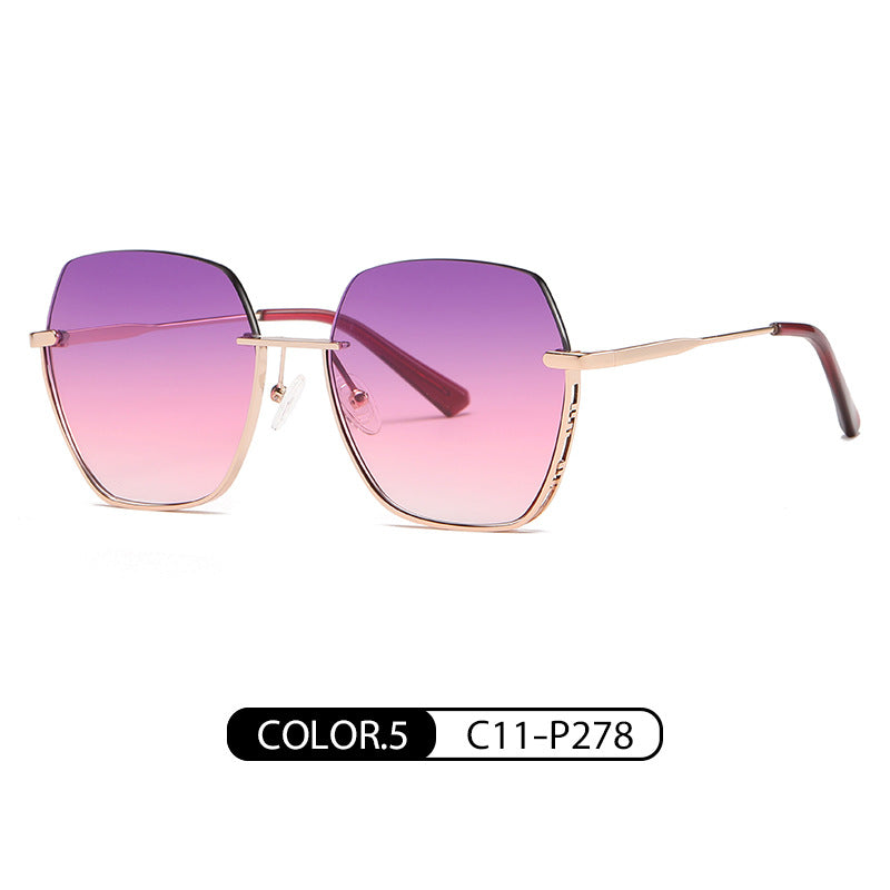 New metal nylon sunglasses JS8563 fashionable and high-end large-frame sunglasses with sun protection and UV protection