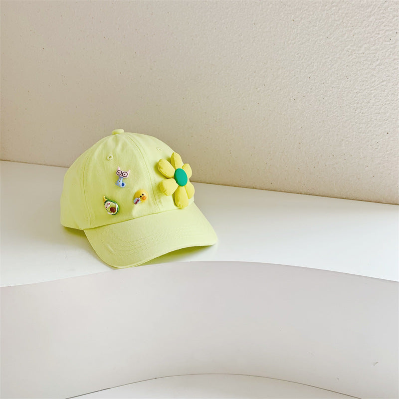 Cartoon Sunflower Children's Baseball Cap Summer Cotton Girls Duck Hat Cute Casual Versatile Sun Hat