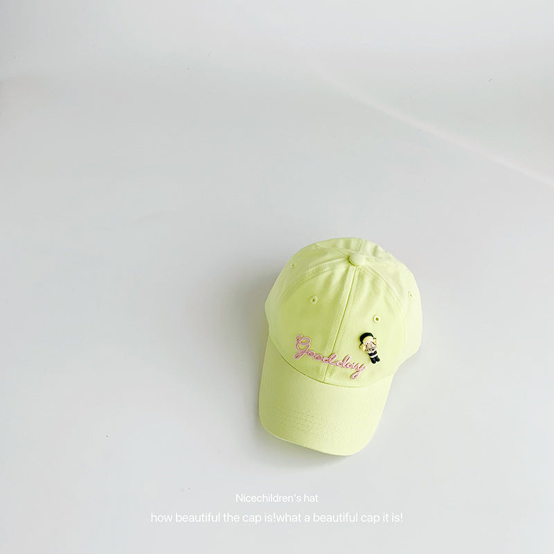 Summer children's soft top baseball cap candy color boys and girls small fresh and cute cartoon baby sun protection hat