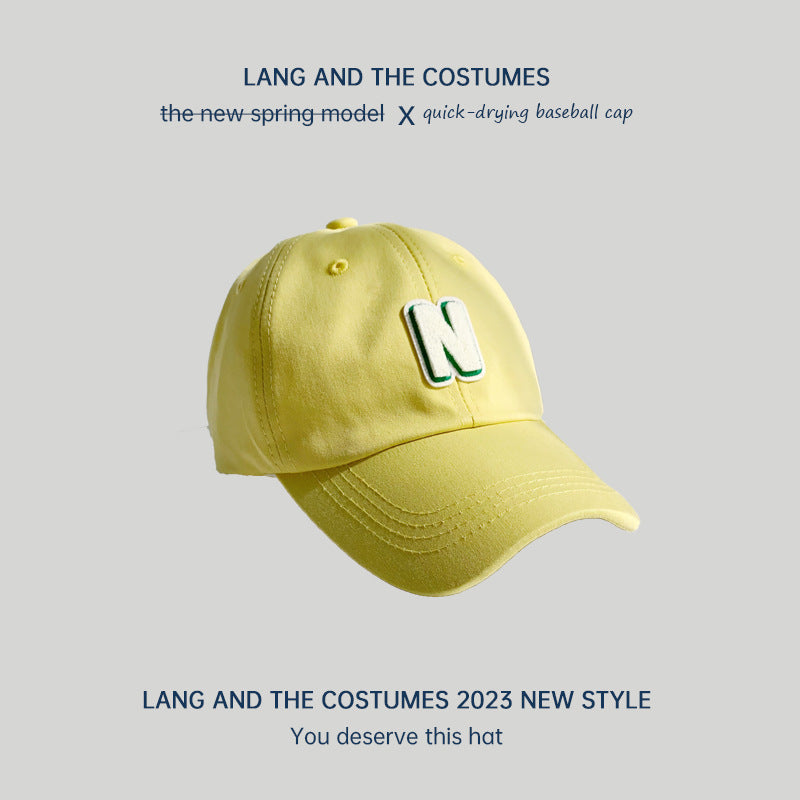 N letter baseball cap women's fashion small head circumference ins soft top all-match peaked cap outdoor summer sun hat